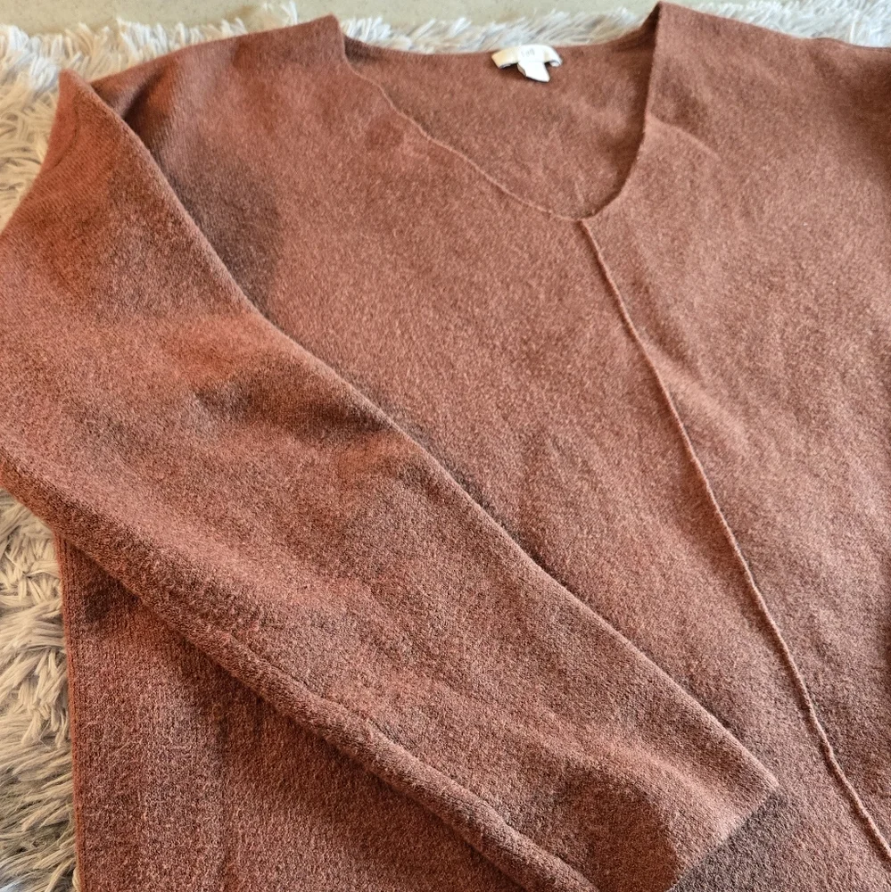J.Jill Rust Color V Neck Sweater Size Med - Picture 9 of 16